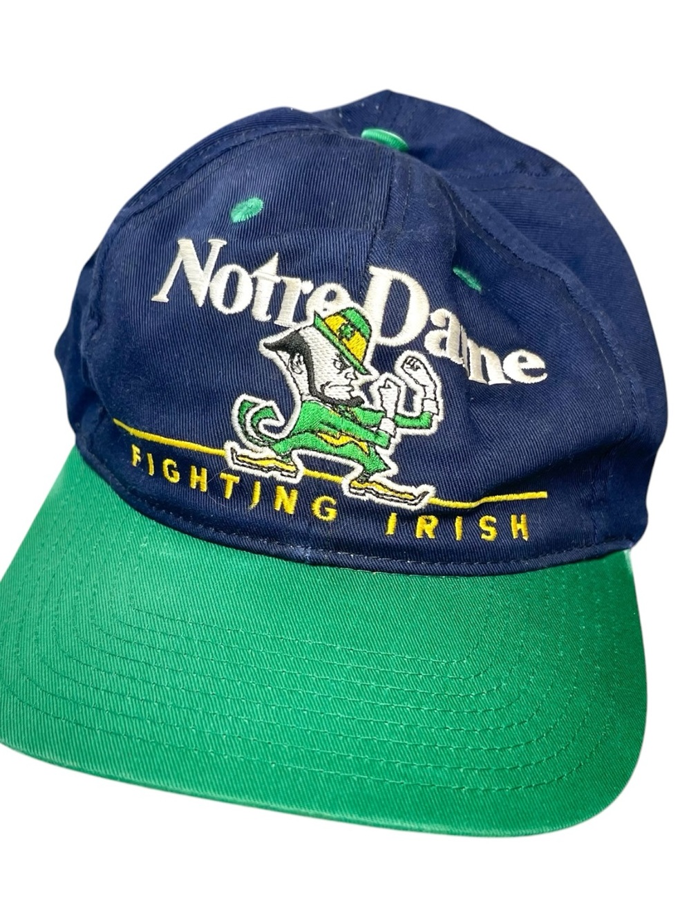 Vintage 1990s Notre Dame Fighting Irish Hat Baseball Cap SnapBack Adjustable